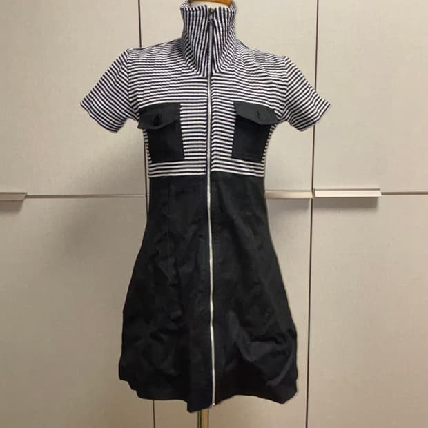 스트라이프 데님 원피스