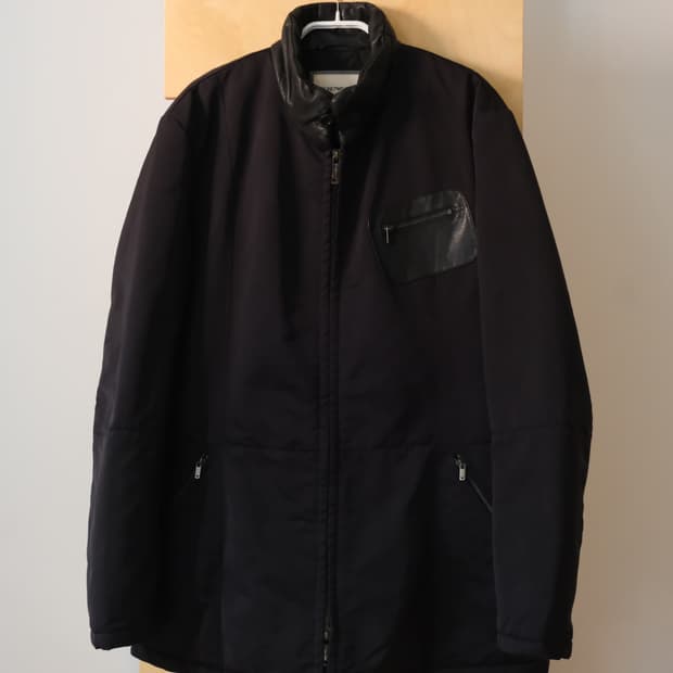  ARMANI Leather Patch Padded Jacket