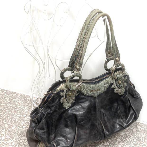 python leather shoulder bag