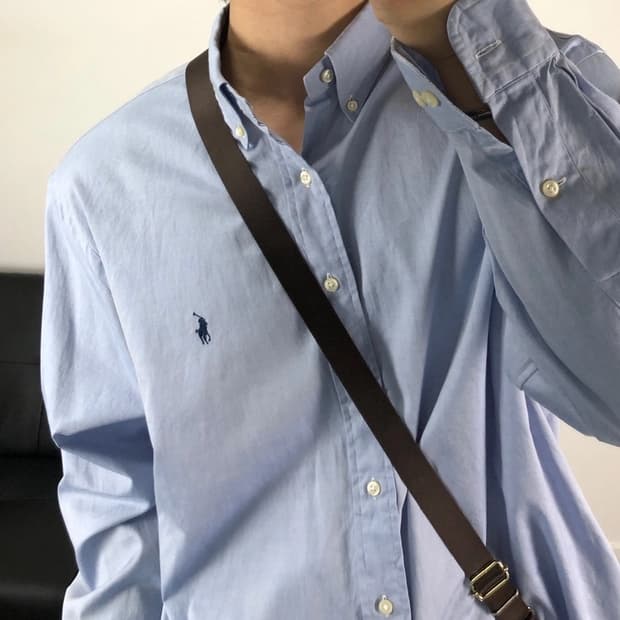 폴로 정품 라이트블루 셔츠 네이비포니