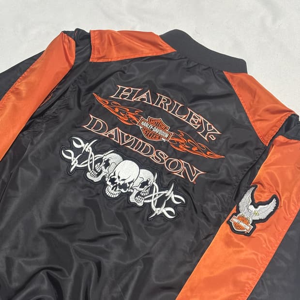 L 할리데이비슨 바이커 나일론 자켓