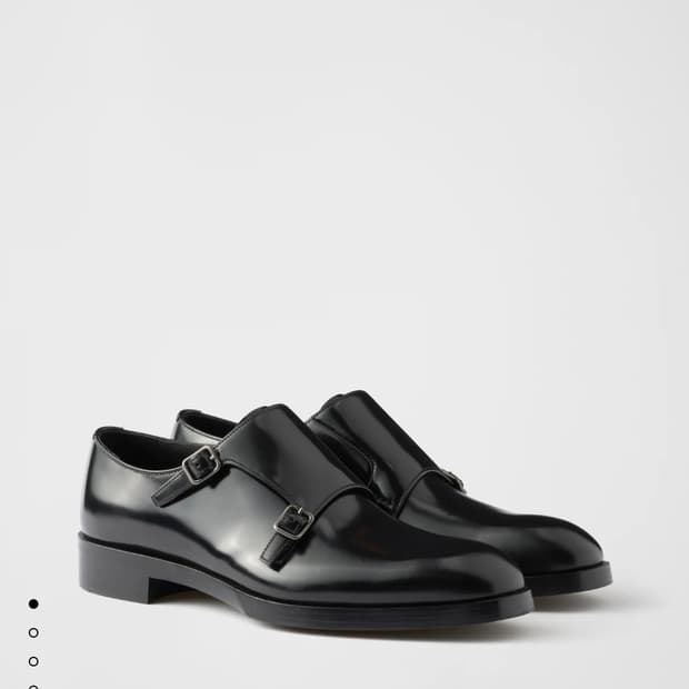 prada brushed leather double monk strap