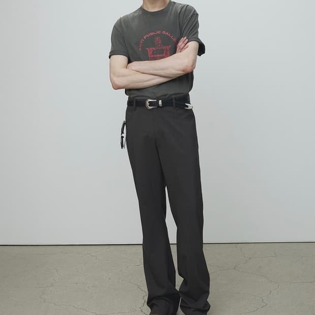 토니웩 스트라이프 플레어 팬츠 슬랙스 올리브 차콜