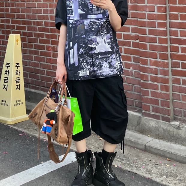 팔라스 파친코 반팔 셔츠 블랙
