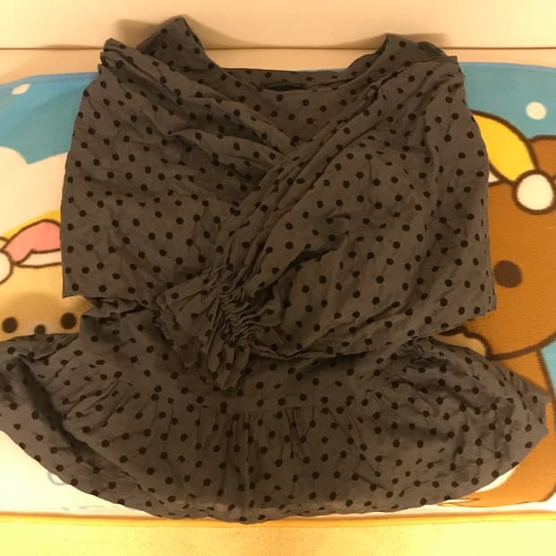 마루빈티지 도트 퍼프 블라우스