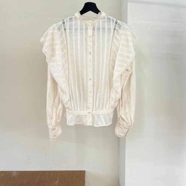 이자벨마랑 화이트 코튼 블라우스
