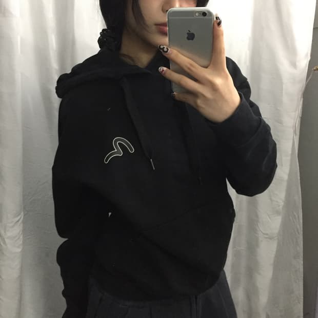 Evisu 에비수 아방핏 후드 로고 후디