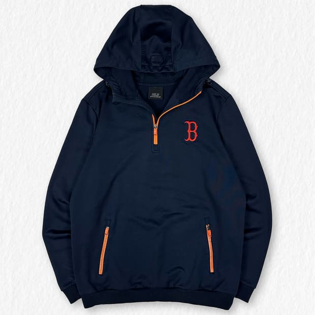 MLB 보스턴 레드삭스 반집업 후드