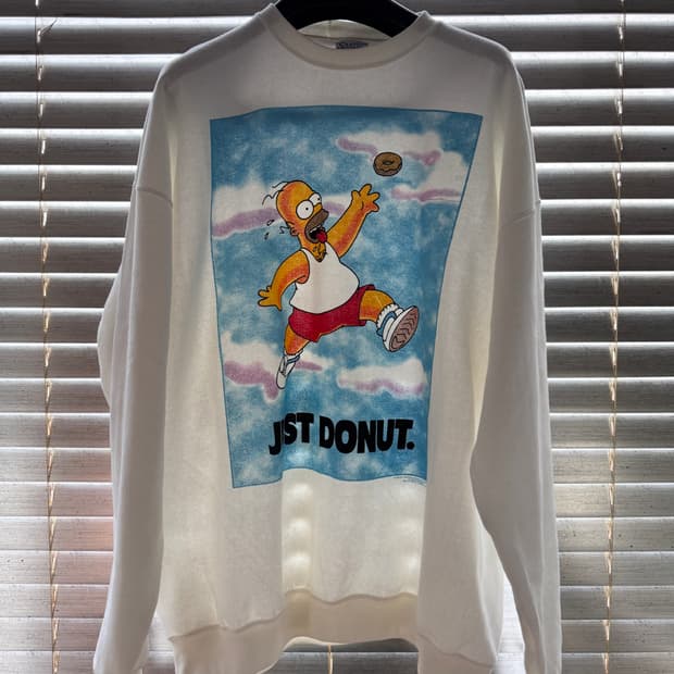 [XXL] 90s 심슨 ’Just Donut‘ 나이키 패러디 스웻셔츠