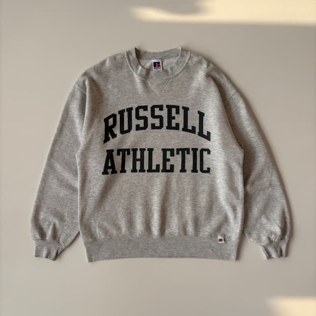[L] 90s Russell 러셀 그래픽 스웻셔츠 (그레이)