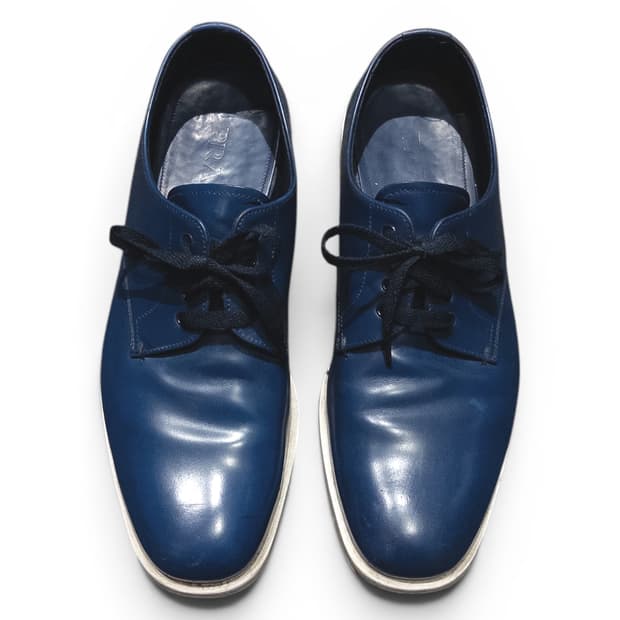 PRADA Blue Derby Shoes 7 1/2