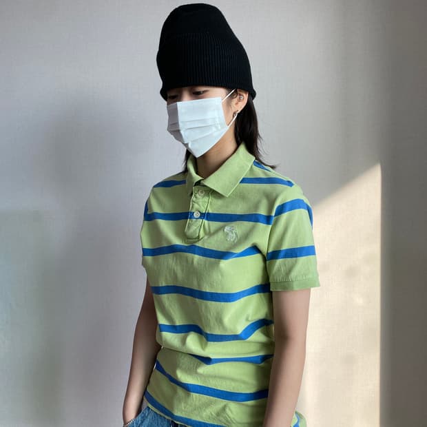 아베크롬비 머슬핏 스트라이프 폴로 셔츠