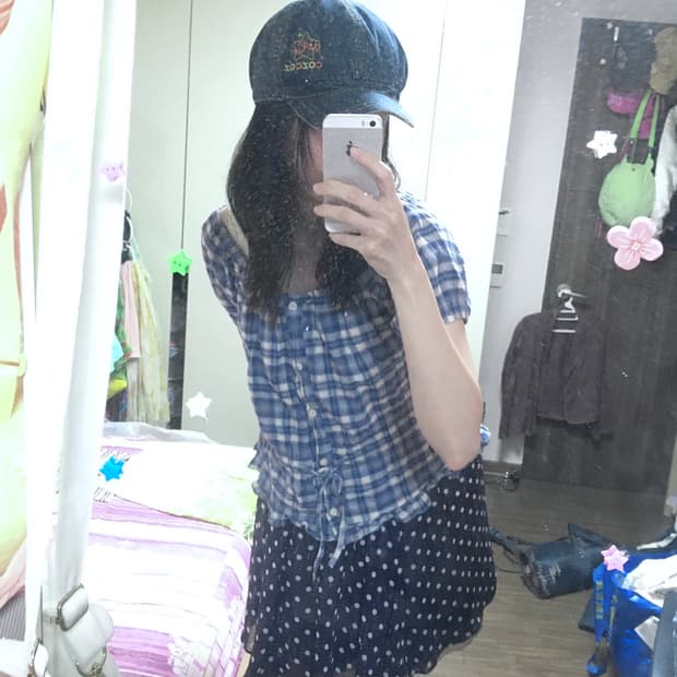 zㅏzㅏ의 스타일기..@ 빈티지 리본 체크 블라우스