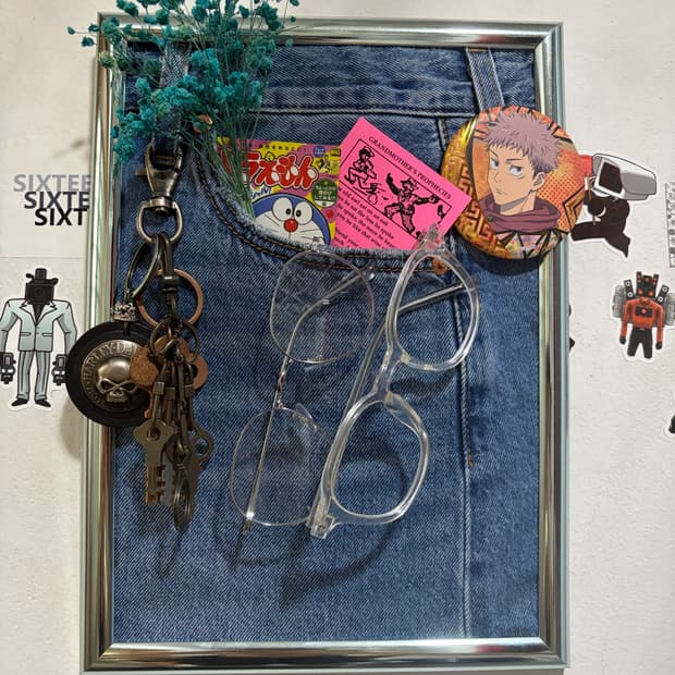 빈티지 핸드메이드 데님 액자