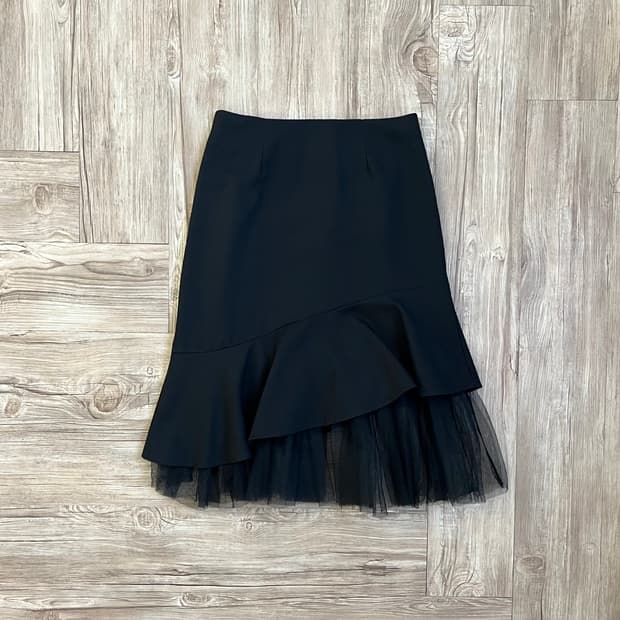 yiBaiDu 언발란스 레이스 스커트