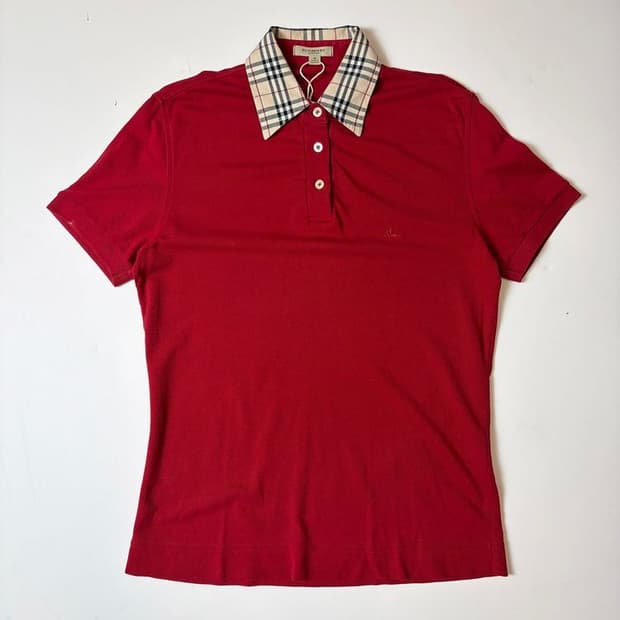 버버리 런던 노바체크 카라 반팔 티셔츠 PN9573