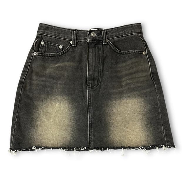 (26) 오즈브릿지 그레이 워싱 데미지 미니 스커트 S