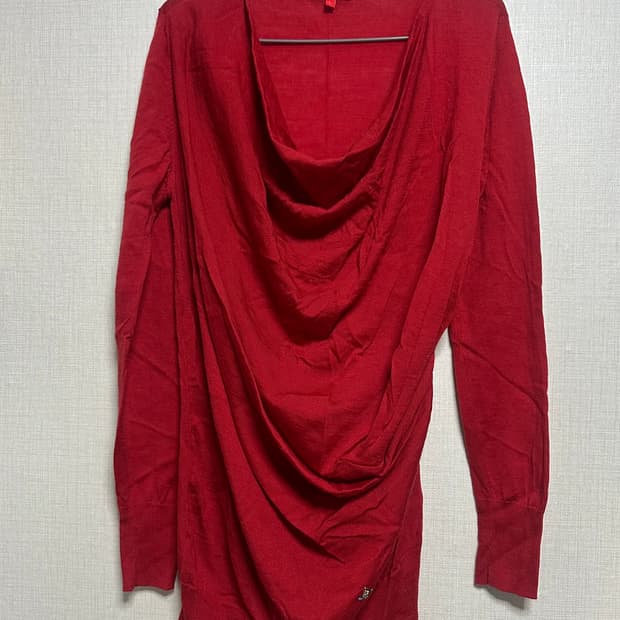 비비안웨스트우드 드레이핑 니트 원피스 레드 