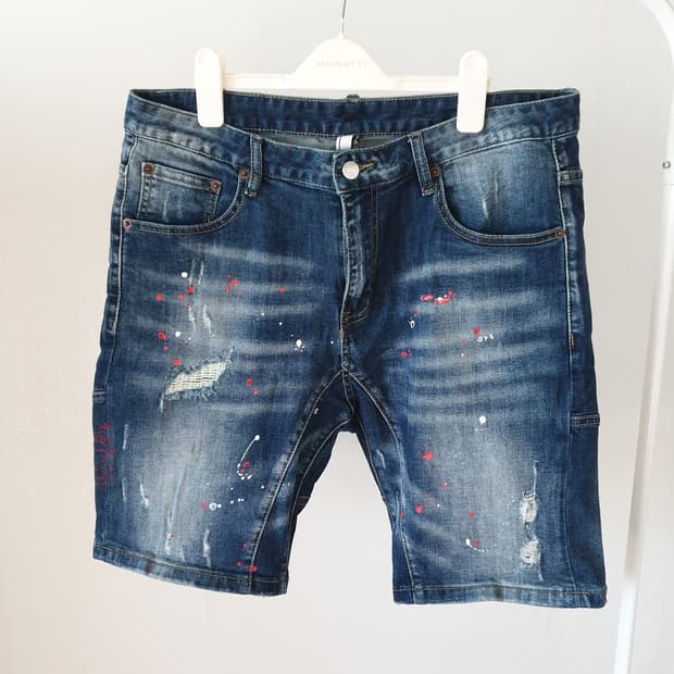 빈티지 데님 워싱팬츠 반바지 34사이즈