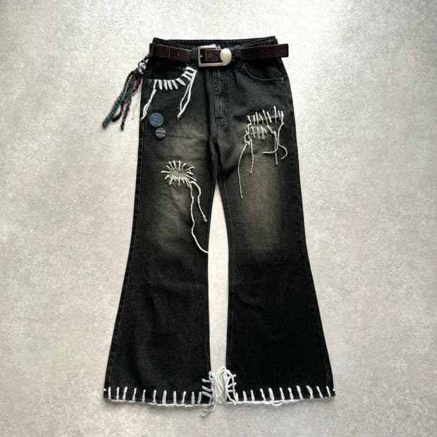TΣist Hand Stitch Denim Flare Pants