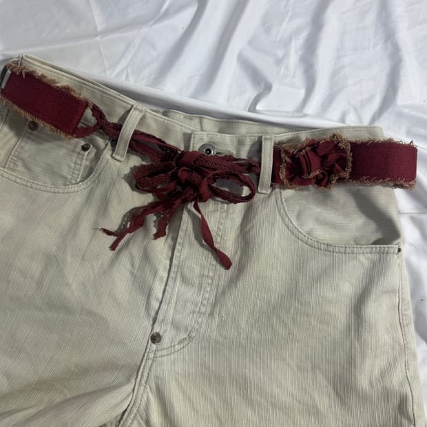 Ketty 레이스 스트링 플라워 패브릭 벨트