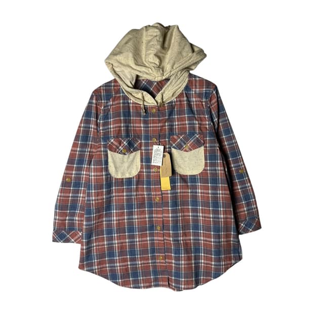 [Blanchechou] 빈티지 모리걸 체크 후드 셔츠 (새상품)