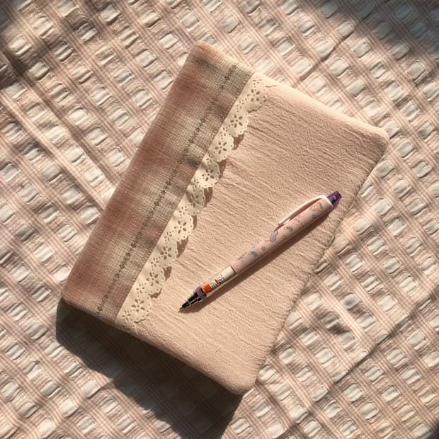 pink flower diary cover