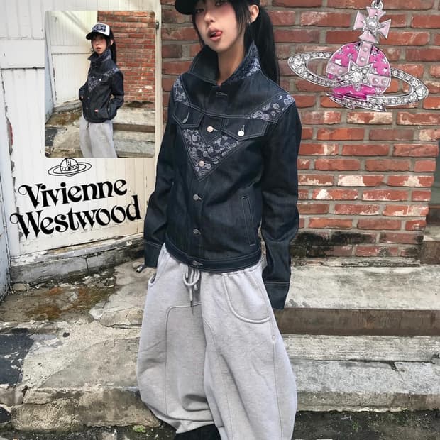 비비안웨스트우드 반다나 패턴 데님 자켓 ( 레어 )