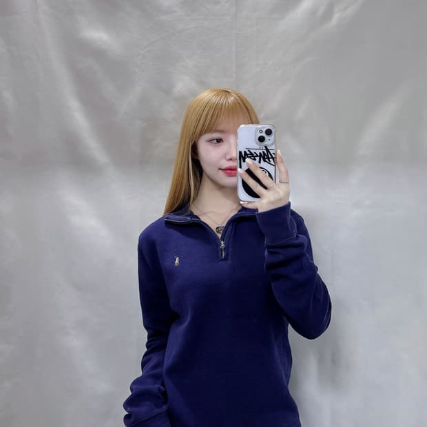 폴로 랄프로렌 QR 포니 반집업 니트 