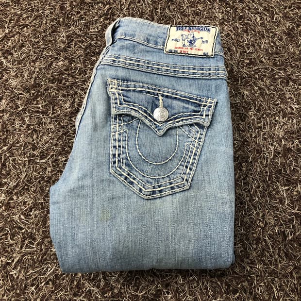 트루릴리전 스키니 워싱 데님 팬츠