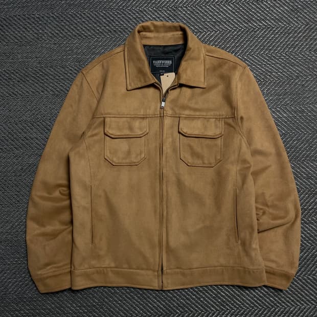 VANNWORKS 미니멀 스웨이드 트러커 자켓 카멜o 5220