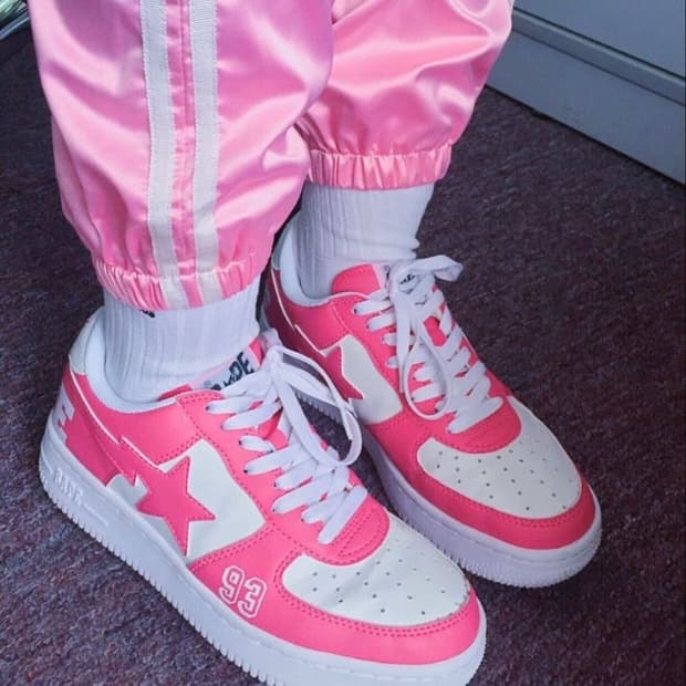 (극악매물) 베이프 스타 로우 93 핑크