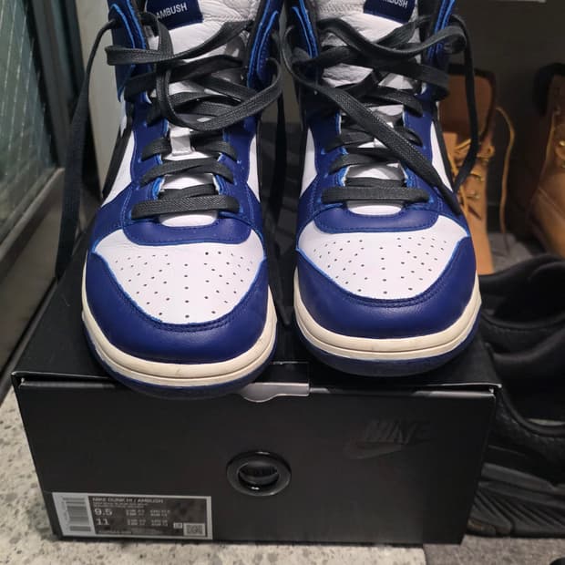나이키 x 앰부쉬 덩크 하이 딥 로얄 블루 275