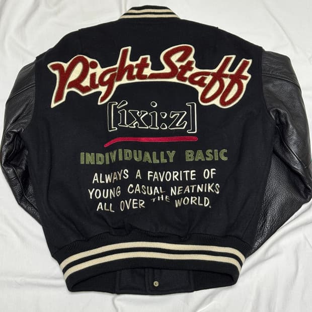 [ixi:z] 블랙 바시티 자켓