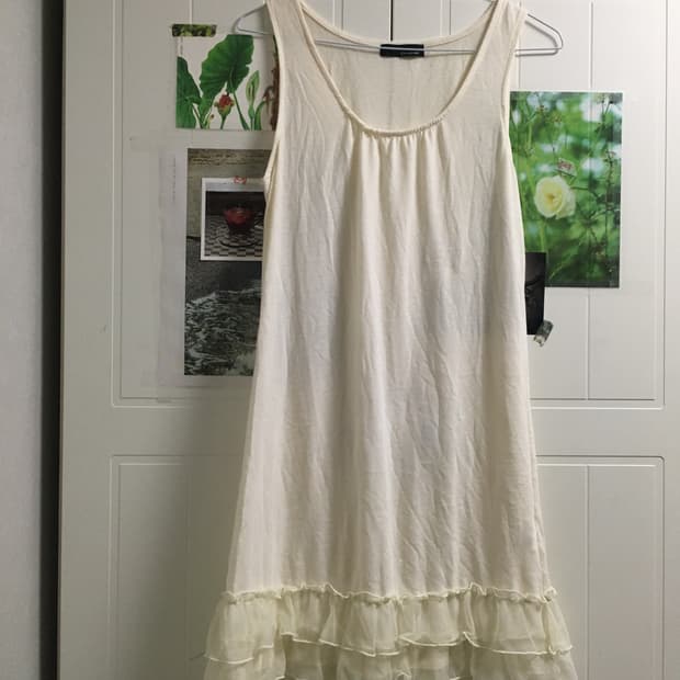 일본빈티지 레이어드 프릴 슬리브리스 롱원피스 레이스