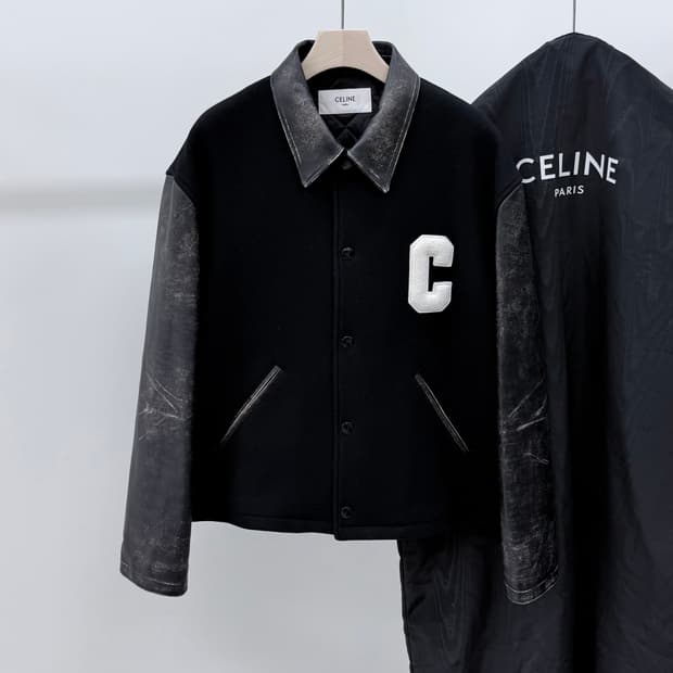 [S+급/54] 25FW 셀린느 C 로고 테디 바시티 자켓 블랙