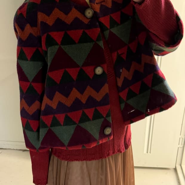 일본빈티지 모리 패턴 울 코트자켓