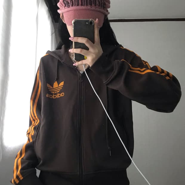 아디다스 00s 브라운 후드 져지