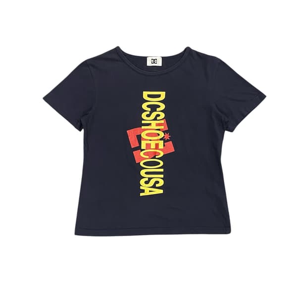 DC 레터링 네이비 반팔티셔츠