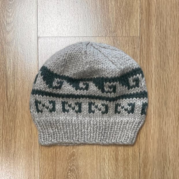 택포) 빈티지 코위찬 패턴 니트 숏 비니 모자