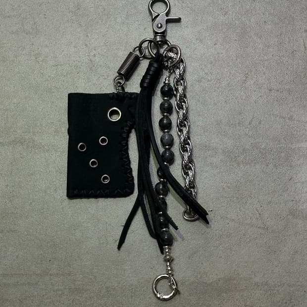 New🖤Mixed leather - 믹스 레더 키체인BL