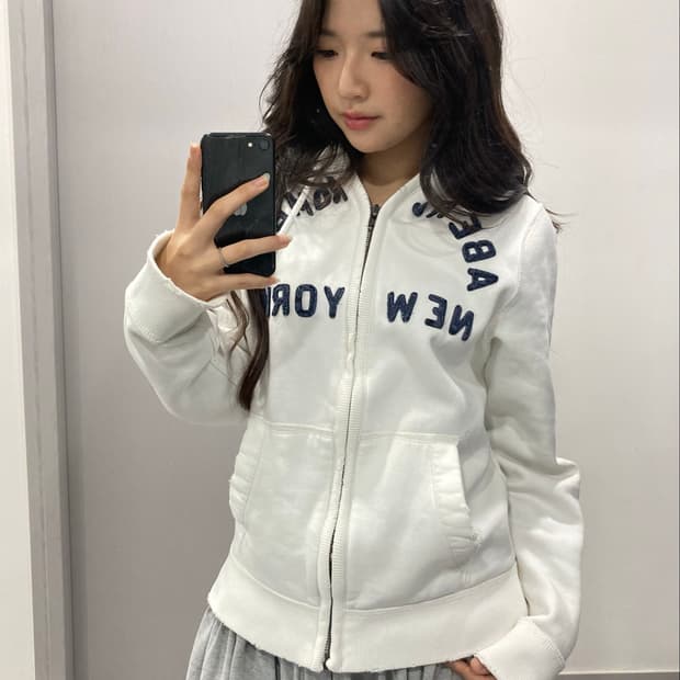아베크롬비 화이트 후드집업