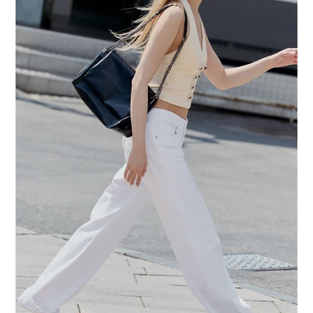 자라 ZARA 로우라이즈 와이드 데님