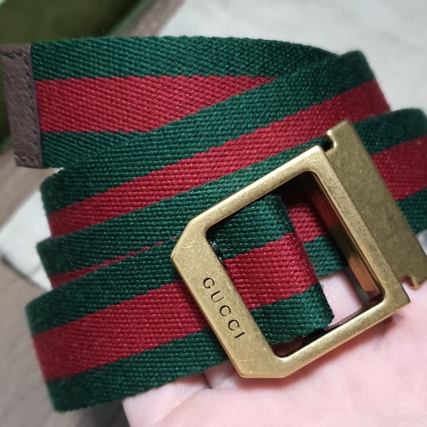 구찌 웹 삼선 벨트 85