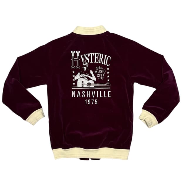 히스테릭 글래머 아카이브 벨루어 히스걸 자수 봄버 자켓