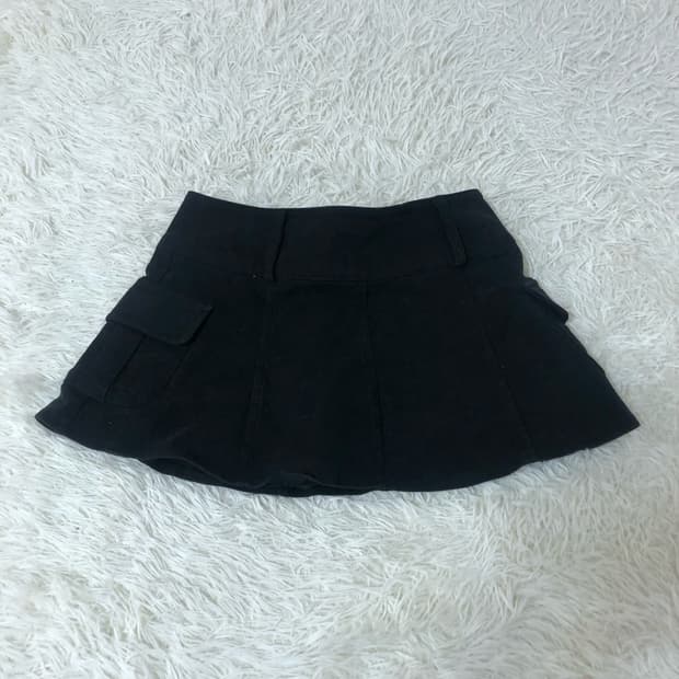 빈티지 블랙 청 미니 스커트