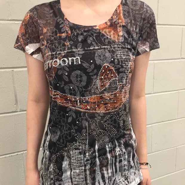  See-through Beaded T-Shirt 