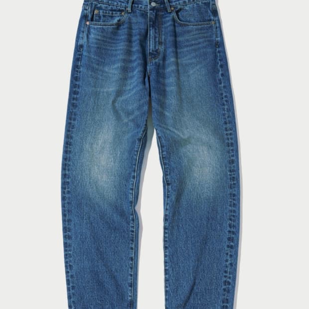 TAPERED LOOSE FIT DENIM PANTS - L.BLUE