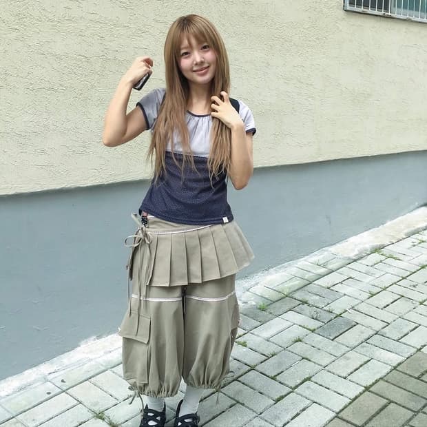 Bermuda Skirt Pants - Beige