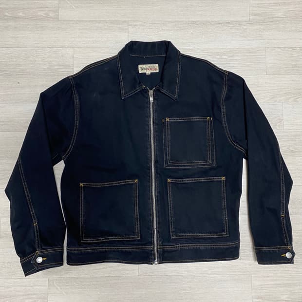 스투시 데밈 집 워크자켓 - 워시드 블랙